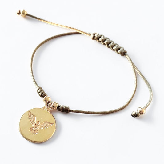 Pulsera hilo medalla Espíritu Santo oro