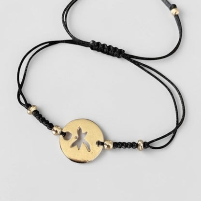 Pulsera hilo libélula oro