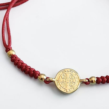 Pulsera hilo San Benito oro