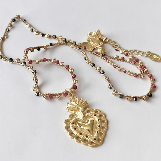 Collar tejido detente oro