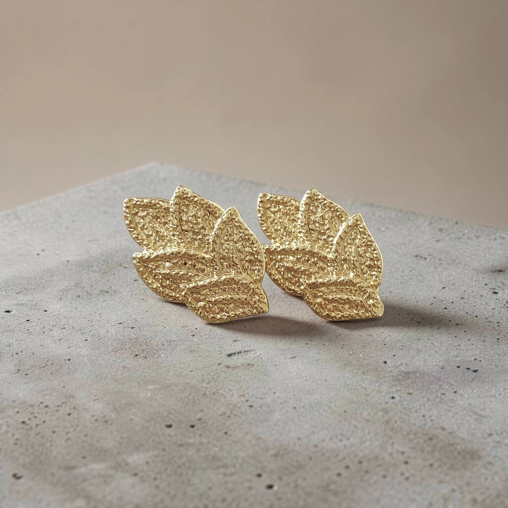 Aros hojas oro