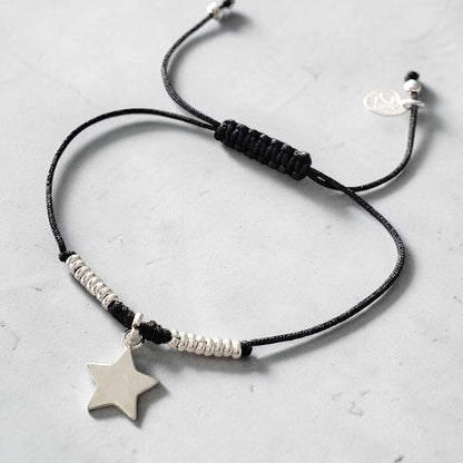 Pulsera hilo estrella de plata