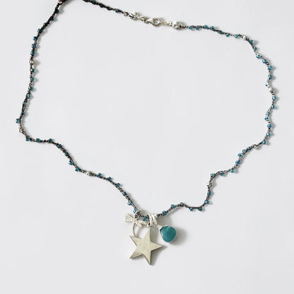 Collar tejido trío plata plata