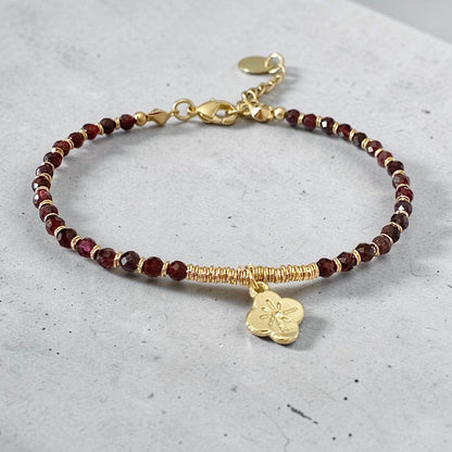 Pulsera val granates oro