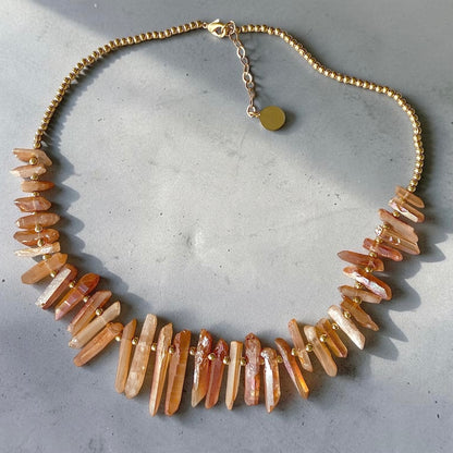 Collar cuarzo oro