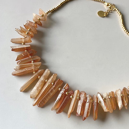 Collar cuarzo oro