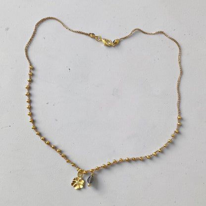 Collar tejido iolita flor oro