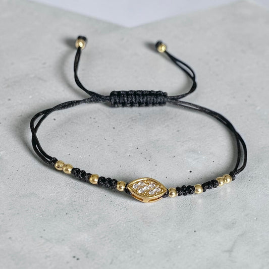 Pulsera hilo lua oro