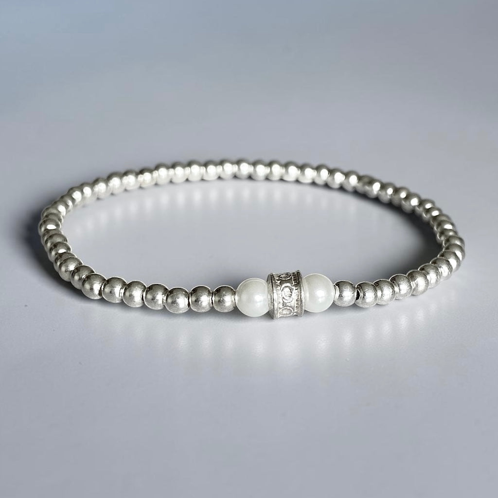 Pulsera perlas plata