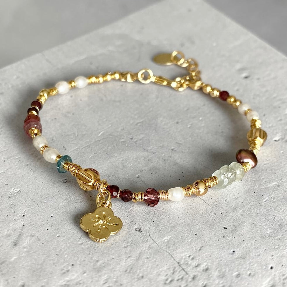 Pulsera trébol oro