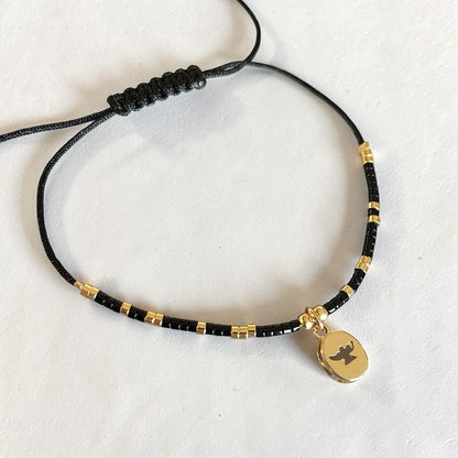 Pulsera hilo medalla Espíritu Santo oro