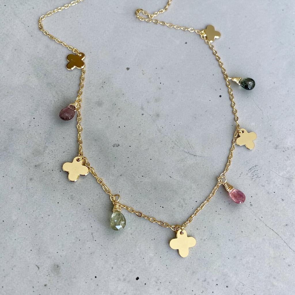Collar amanda turmalinas oro