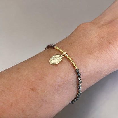 Pulsera duo virgen oro