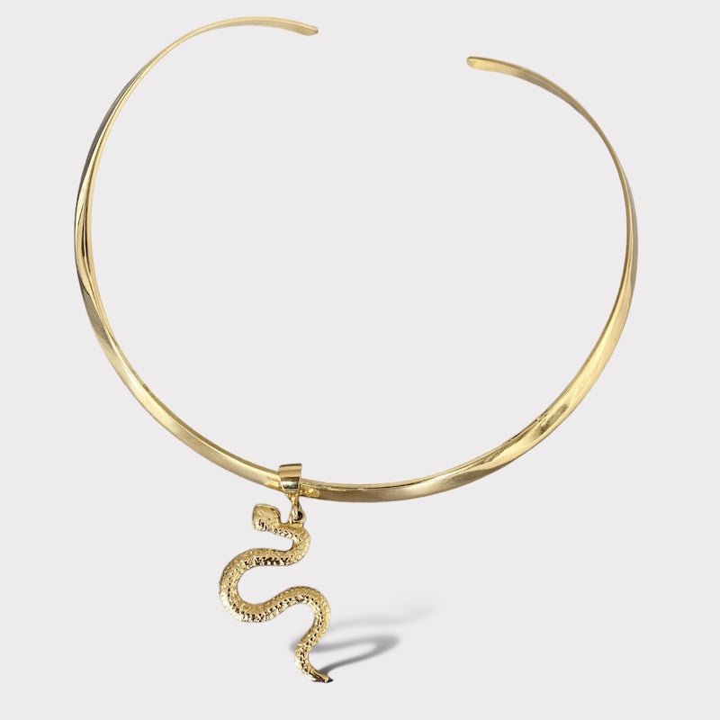 Collar choker bari serpiente oro