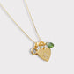 Collar trío mini corazón oro