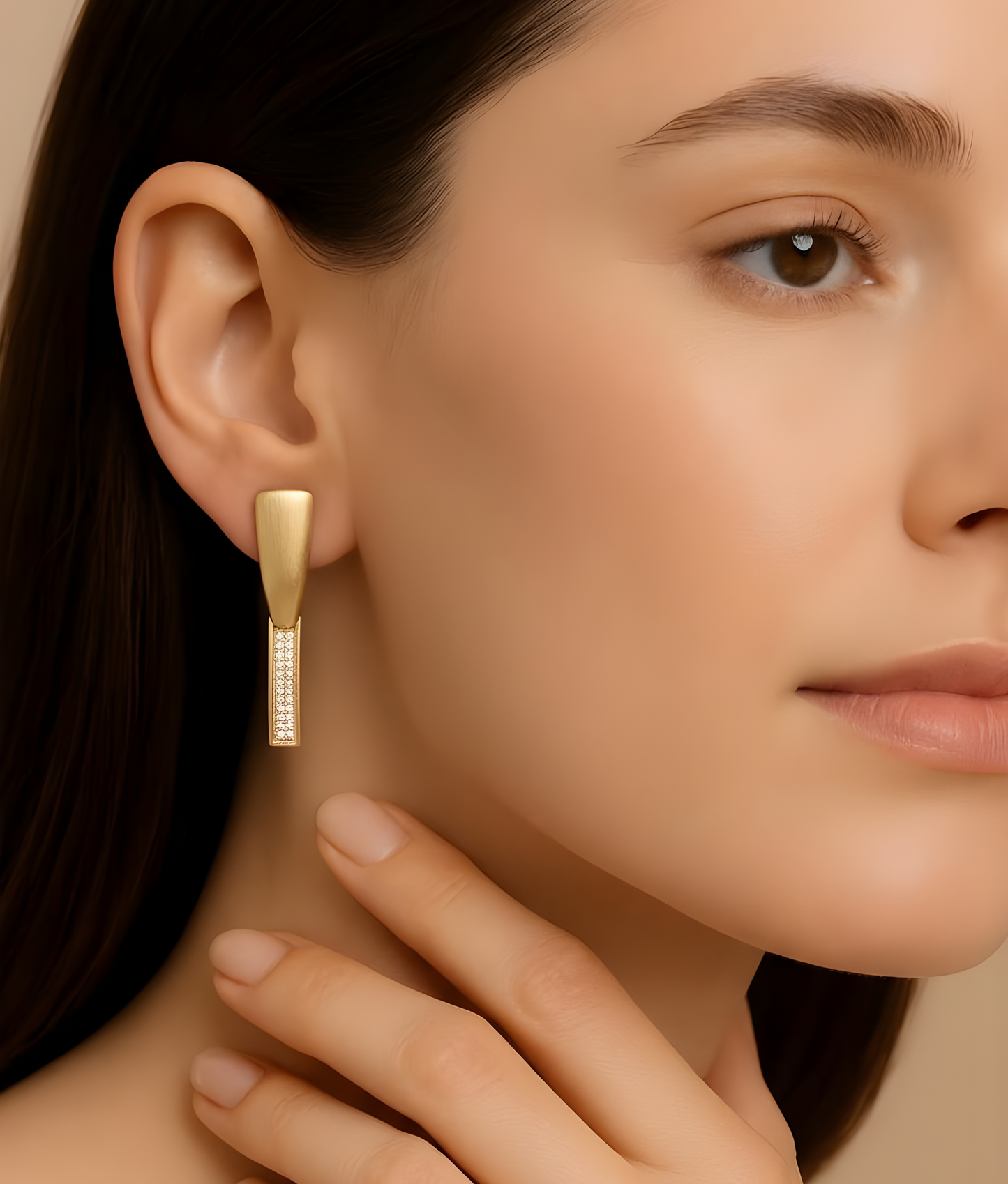 Aros placa circones oro