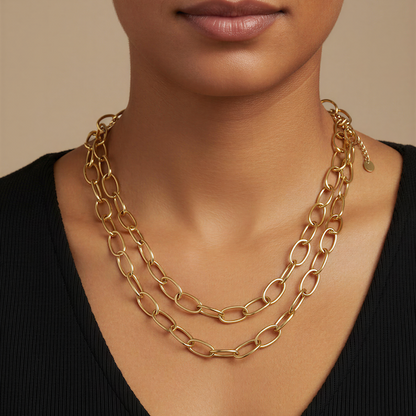 Collar largo eslabones oro
