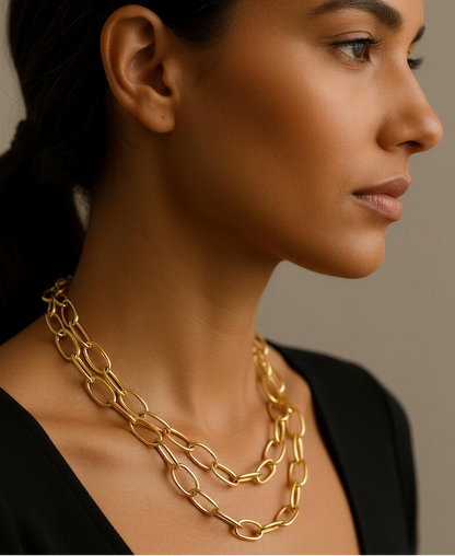 Collar largo eslabones oro