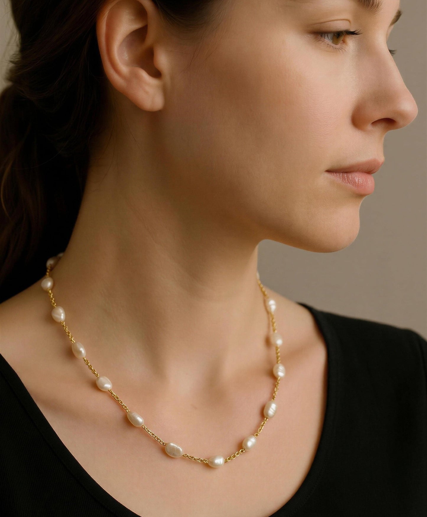 Collar perlas oro