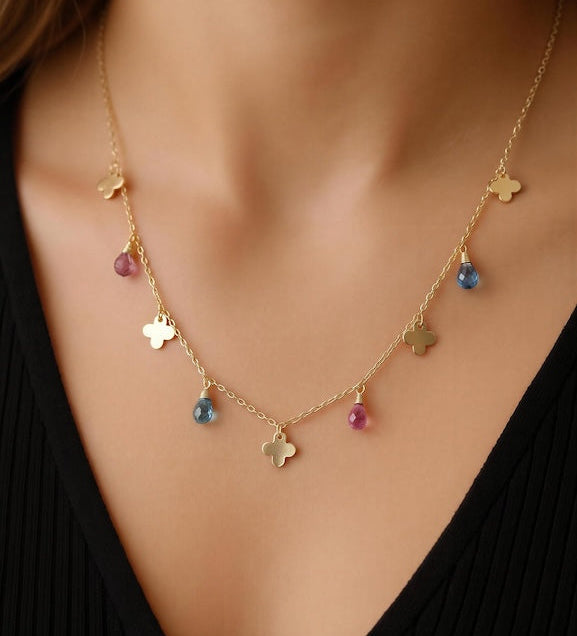 Collar amanda turmalinas oro