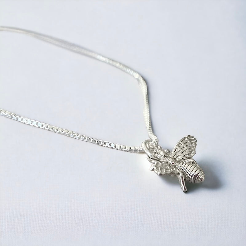 Collar abeja plata 925