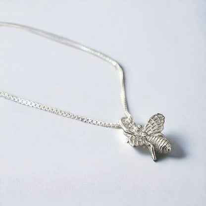 Collar abeja plata 925
