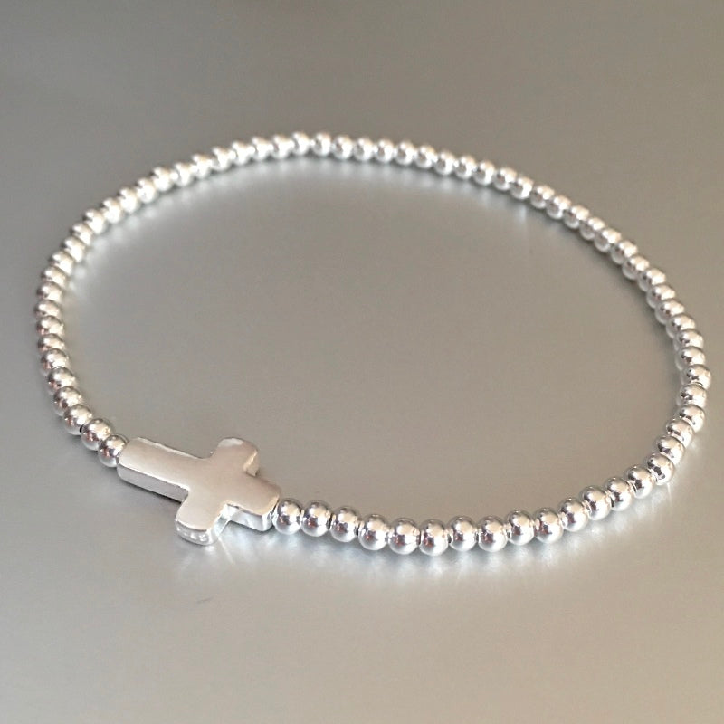 pulsera cruz silver