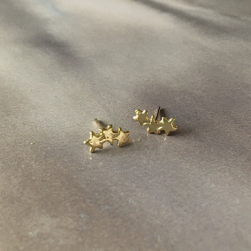 aros mini estrellitas oro