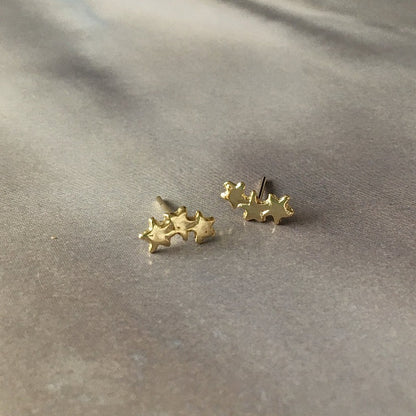 aros mini estrellitas oro