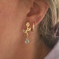 aros brote aguamarina oro