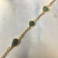 pulsera hojitas turmalina oro