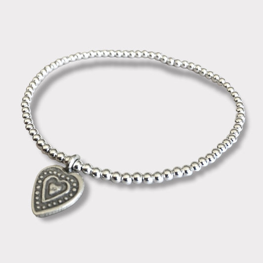 Pulsera heart plata