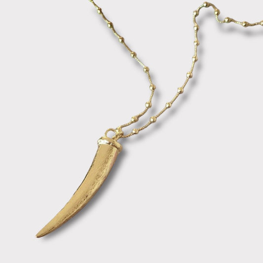 Collar colmillo oro