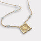 Collar virgen aguamarina oro