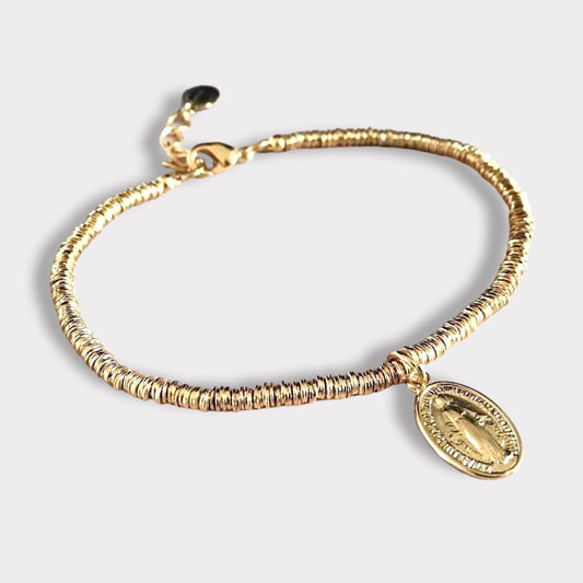 Pulsera virgen de los rayos oro