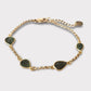 Pulsera hojitas turmalina oro