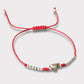 Pulsera hilo gris o rojo corazón plata