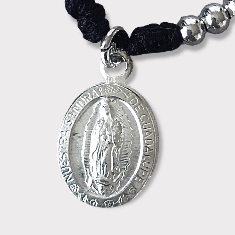 Pulsera hilo vírgen de guadalupe plata