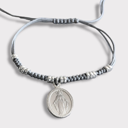 Pulsera hilo virgen de los milagros plata