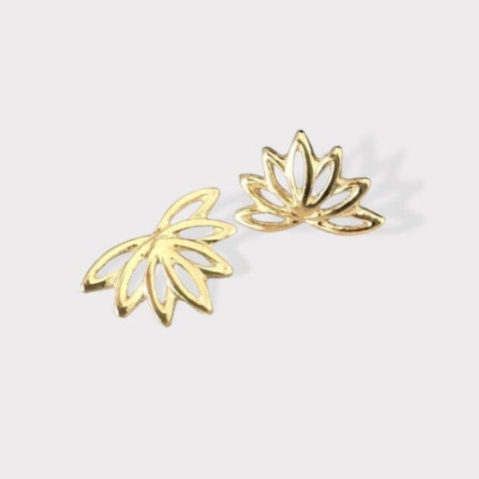 Aros flor de loto oro