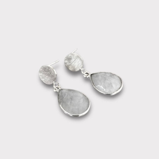 Aros luna plata