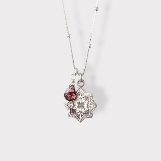 Collar turmalina plata