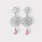 Aros mandala topacio rosa plata