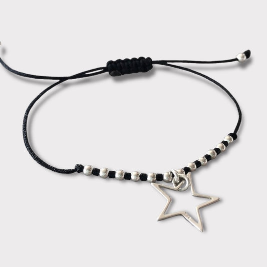 Pulsera hilo estrella plata