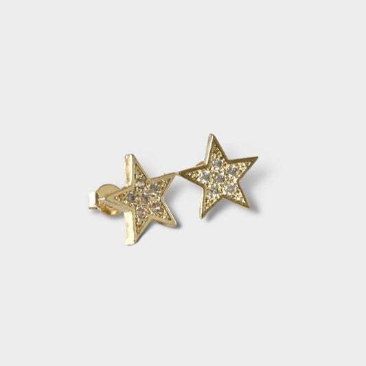 Aros estrellas circones oro