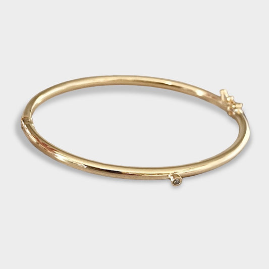 Esclava lisa circón oro