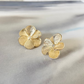 Aros flor circón oro
