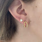 Aros argolla doble bolitas oro