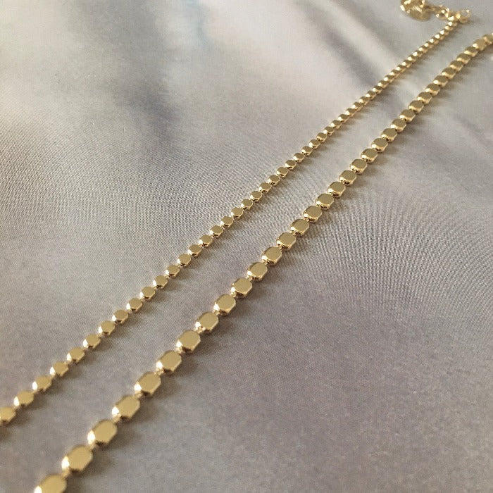 pulsera bolitas planas oro