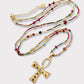Collar largo etro cruz egipcia oro